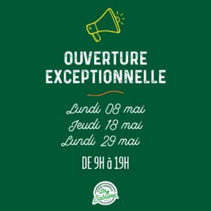 📣 Les Ouvertures Exceptionnelles du mois de Mai