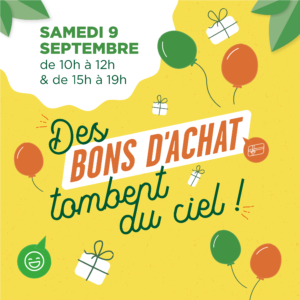 Des bons d’achat tombent du ciel 🎈🎁